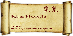Héjjas Nikoletta névjegykártya
